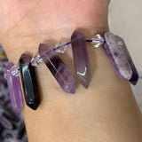 Amethyst Quartz Beads 15'' Sticks Crystal Point DIY Loose Beads