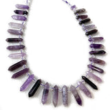 Amethyst Quartz Beads 15'' Sticks Crystal Point DIY Loose Beads