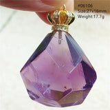 Natural Amethyst Quartz Faceted Cut Pendant Necklace