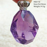 Natural Amethyst Quartz Faceted Cut Pendant Necklace
