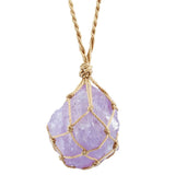 Amethyst Raw Crystal Pendant Necklace Chakra Healing