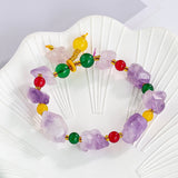 Amethyst Raw Stone Bracelet Quartz Crystal Healing Reiki Bangle