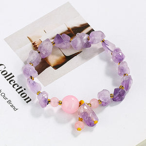 Amethyst Raw Stone Bracelet Quartz Crystal Healing Reiki Bangle