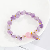 Amethyst Raw Stone Bracelet Quartz Crystal Healing Reiki Bangle