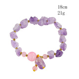 Amethyst Raw Stone Bracelet Quartz Crystal Healing Reiki Bangle