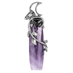 Amethyst Rose Quartz Leaf Pendant Charms for Jewelry Making