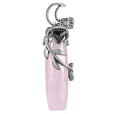 Amethyst Rose Quartz Leaf Pendant Charms for Jewelry Making