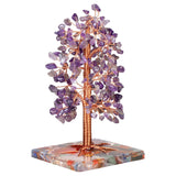 Amethyst Rose Quartz Luck Money Tree Agate Resin Base DIY Gift