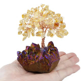 Natural Amethyst Rose Quartz Money Tree Rough Quartz Base DIY Gift