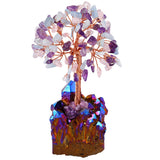Natural Amethyst Rose Quartz Money Tree Rough Quartz Base DIY Gift