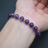 Amethyst Round Beads Cloisonne Butterfly Fly Charm Bracelet