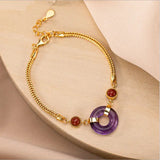 Vintage Amethyst Safety Buckle Bracelet S925 Sterling Silver