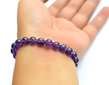 Natural Amethyst Single Circle Bracelet Violet Crystal Men Women