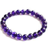 Natural Amethyst Single Circle Bracelet Violet Crystal Men Women