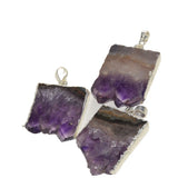 Amethyst Slice Purple Crystal Stone Geode Druzy Pendant