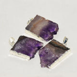 Amethyst Slice Purple Crystal Stone Geode Druzy Pendant