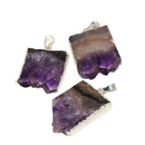 Amethyst Slice Purple Crystal Stone Geode Druzy Pendant