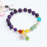 Natural Amethyst Small Waist Tassel Bracelet Sweet Charm Craft Gift