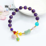 Natural Amethyst Small Waist Tassel Bracelet Sweet Charm Craft Gift