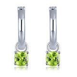 Amethyst Silver Drop Earrings - Purple Crystal Romantic Style