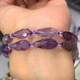 Natural Amethyst Stone Beads 15'' Faceted Drop Purple DIY Loose Beads