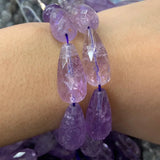 Natural Amethyst Stone Beads 15'' Faceted Drop Purple DIY Loose Beads