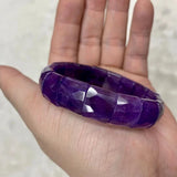 Natural Amethyst Stone Beads Bracelet Gemstone Jewelry Bangle Gift