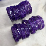 Natural Amethyst Stone Beads Bracelet Gemstone Jewelry Bangle Gift