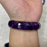 Natural Amethyst Stone Beads Bracelet Gemstone Jewelry Bangle Gift