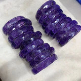 Natural Amethyst Stone Beads Bracelet Gemstone Jewelry Bangle Gift
