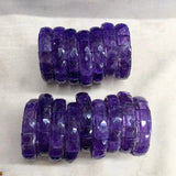 Natural Amethyst Stone Beads Bracelet Gemstone Jewelry Bangle Gift