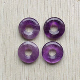 Amethyst Stone Donut Pendants Beads 18mm 12pcs