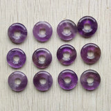 Amethyst Stone Donut Pendants Beads 18mm 12pcs
