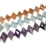 Amethyst Sunstone Aquamarine Stone Beads 15'' Square DIY Loose Beads
