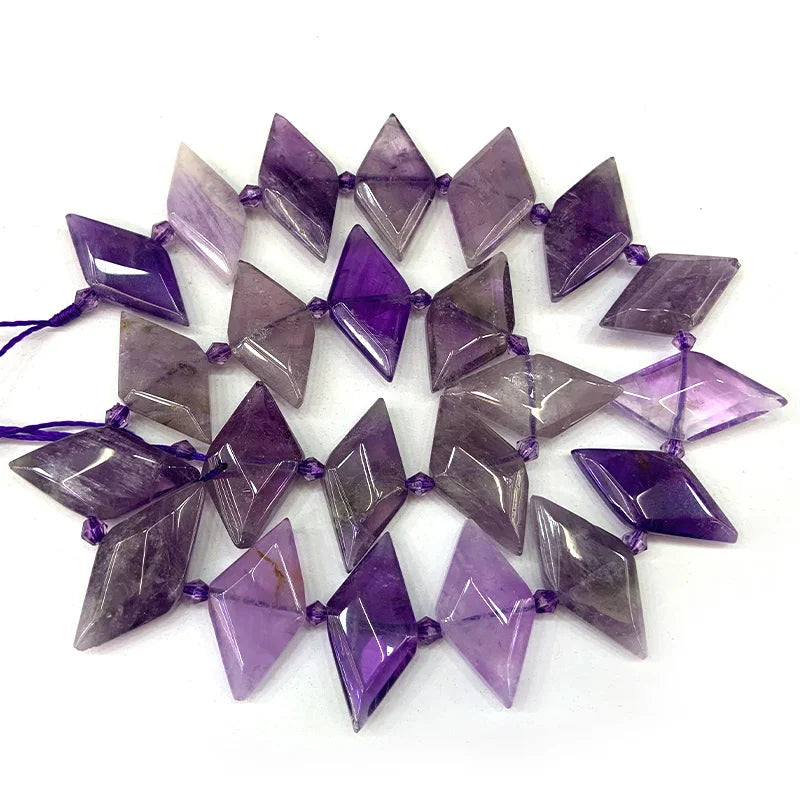 Amethyst Sunstone Aquamarine Stone Beads 15'' Square DIY Loose Beads