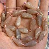 Natural Amethyst Sunstone Stone Beads 15'' Faceted Drop DIY Loose Beads