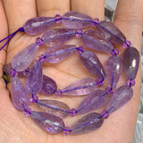 Natural Amethyst Sunstone Stone Beads 15'' Faceted Drop DIY Loose Beads