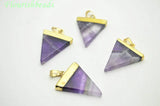 Amethyst Triangle Stone Pendant - Natural Crystal Jewelry