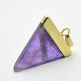 Amethyst Triangle Stone Pendant - Natural Crystal Jewelry