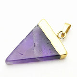 Amethyst Triangle Stone Pendant - Natural Crystal Jewelry