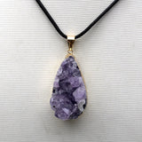 Amethyst Water Droplet Pendant Geode Orgone Stone Purple Gravel