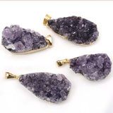 Amethyst Water Droplet Pendant Geode Orgone Stone Purple Gravel