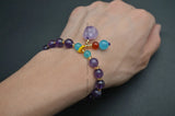 Amethyst & Amazonite Round Beads Rough Nugget Stone Bracelets