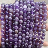 Natural Amethysts 4/6/8/10/12/14mm Round Smooth Beads