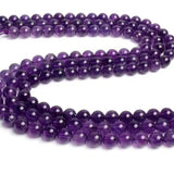 Natural Amethysts 4/6/8/10/12/14mm Round Smooth Beads
