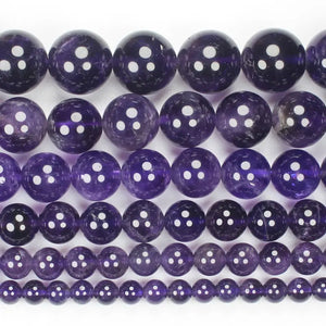 Natural Amethysts 6-16mm Round Beads 15inch Wholesale DIY Jewellery