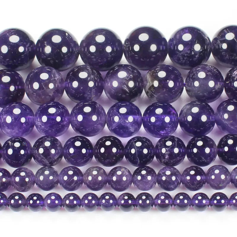 Natural Amethysts 6-16mm Round Beads 15inch Wholesale DIY Jewellery