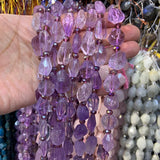Natural Amethysts Beads 15'' Purple Faceted Irregular DIY Loose Beads