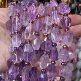 Natural Amethysts Beads 15'' Purple Faceted Irregular DIY Loose Beads