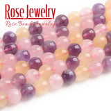 Amethysts Citrine Pink Quartz Crystal Beads Round Loose Stone Beads 6 8 10mm